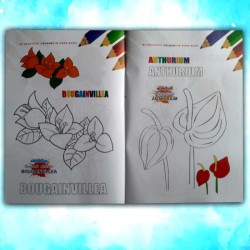 Coloring Book | Vegetable - Fruits - Animals - Birds - Flowers - Vehicles