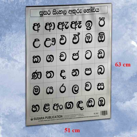 Sinhala alphabet wall poster